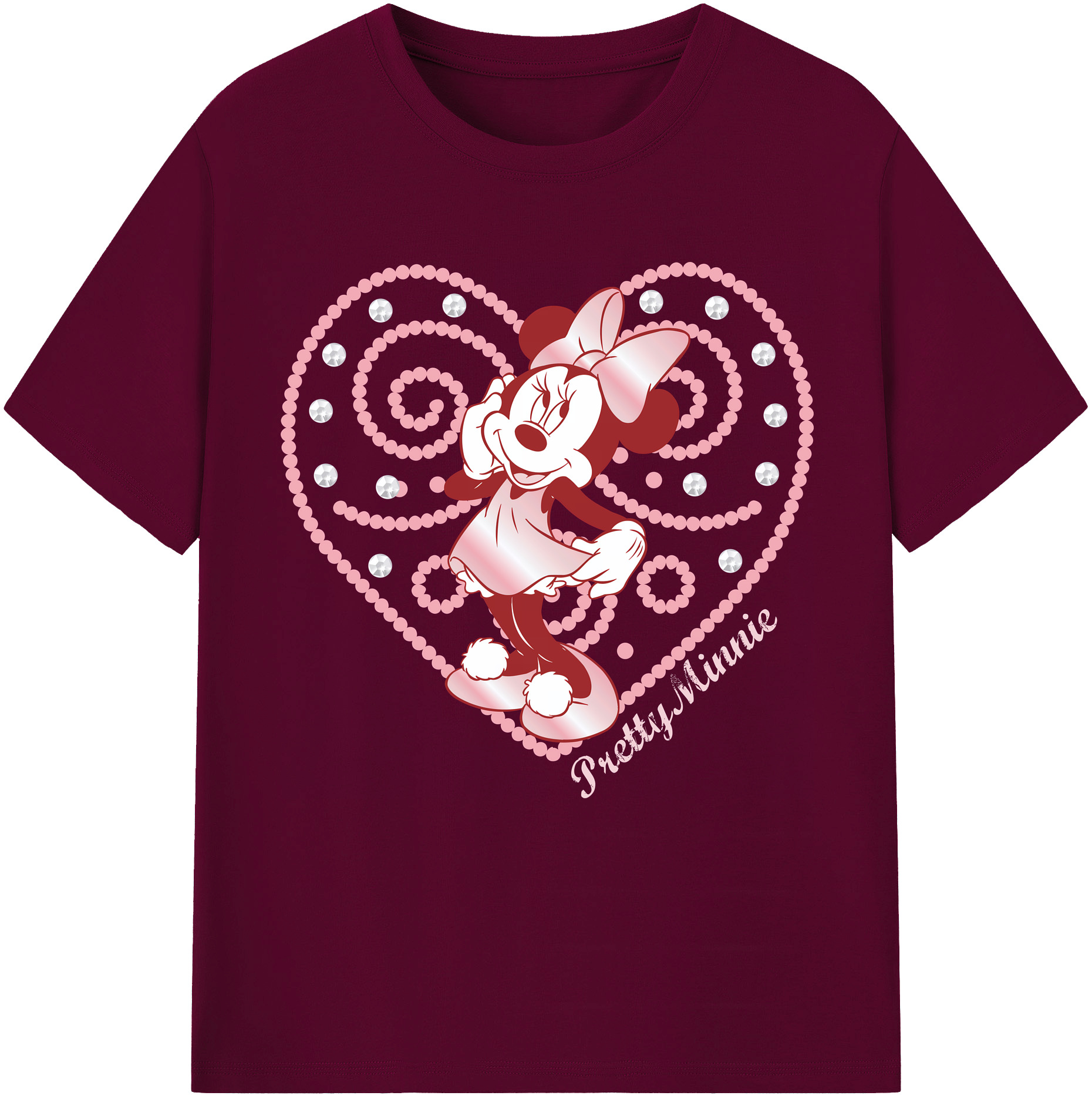 （画像用） ミッキーマウス Mickey Mouse レディースカジュアルプリントTシャツ（綿100％）